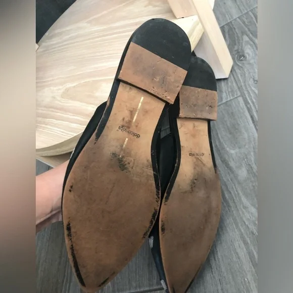 Dolce Vita|Harmony embellished leather mules flats, pointy in black & neutral••• - Picture 8 of 10